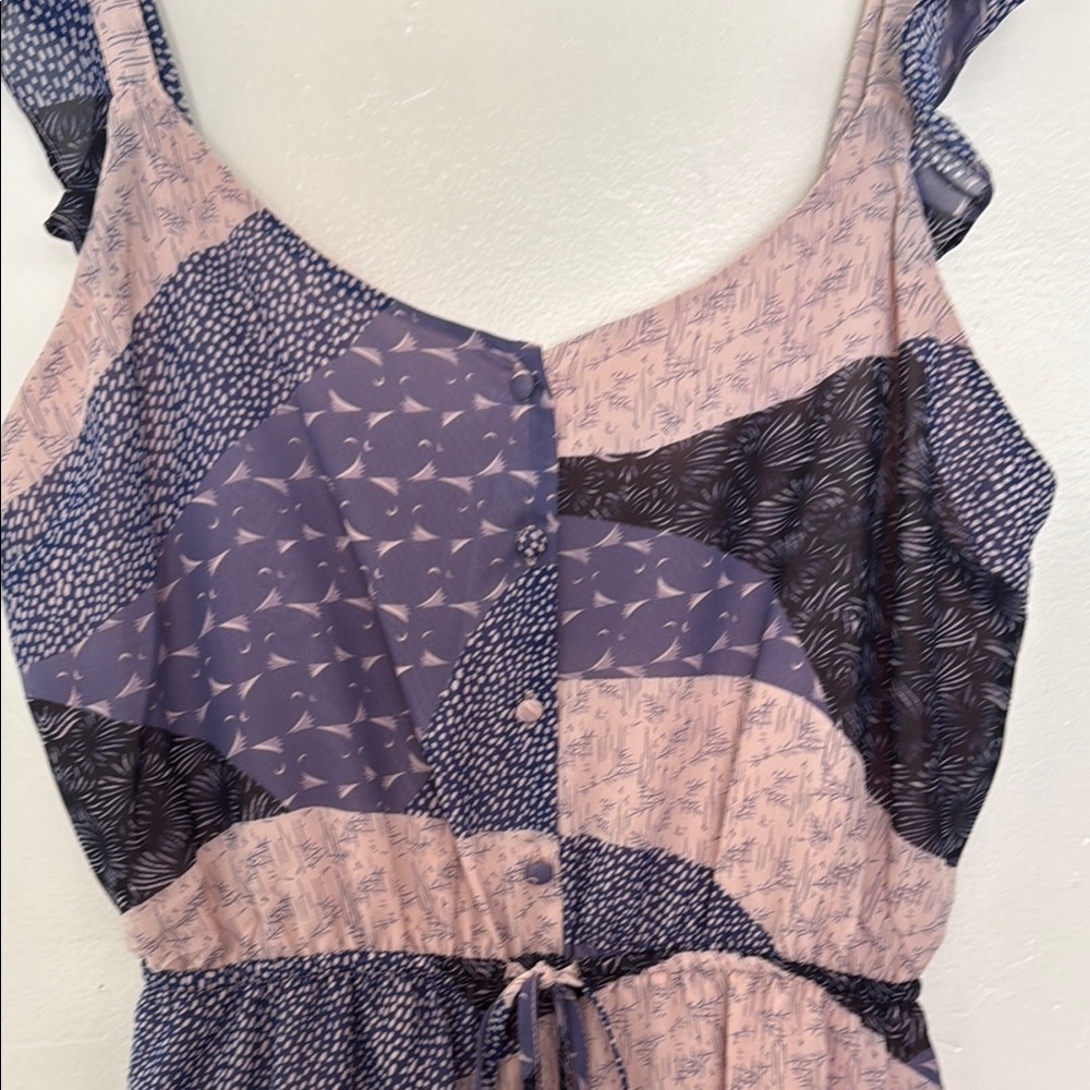 BB Dakota All Mixed Up Ruffle Sleeve Dress, Sz M - Picture 5 of 10